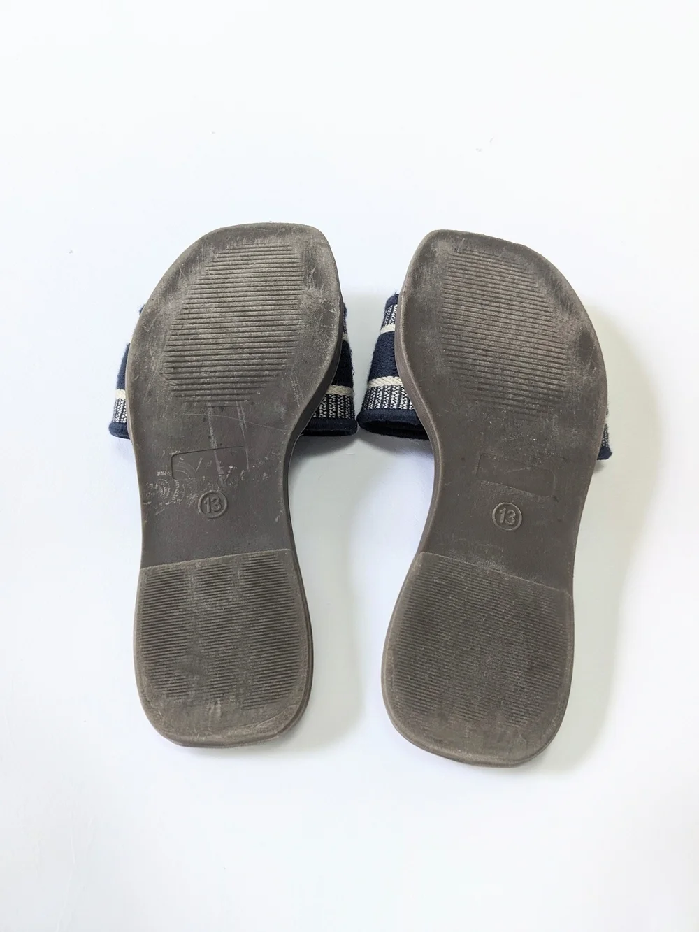 ⚡Girls SHEIN Navy Slide Sandals with 'PARIS' Cream Woven Band